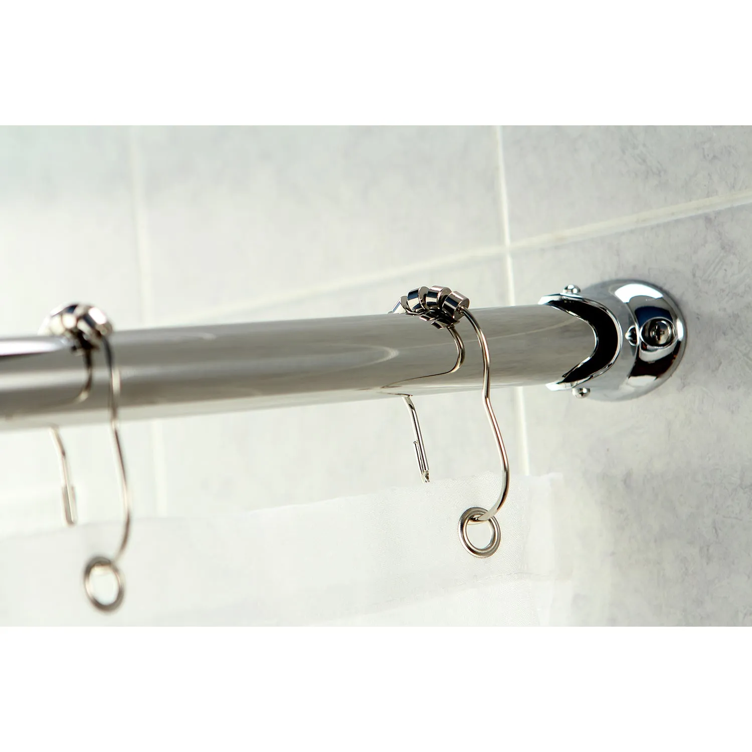 Kingston Brass Adjustable Hotel Single Curved Shower Curtain Rod