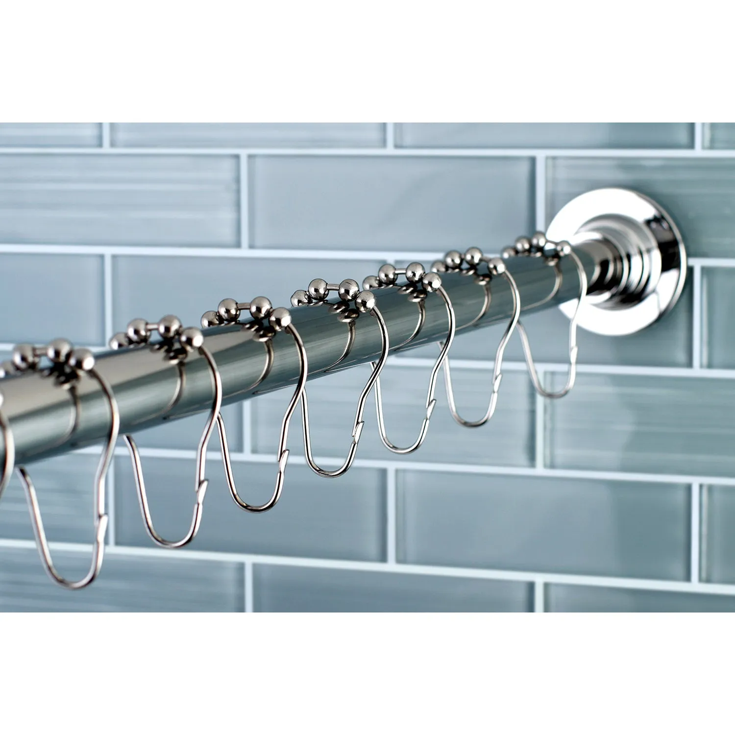 Kingston Brass Adjustable Shower Rod and Shower Ring Set