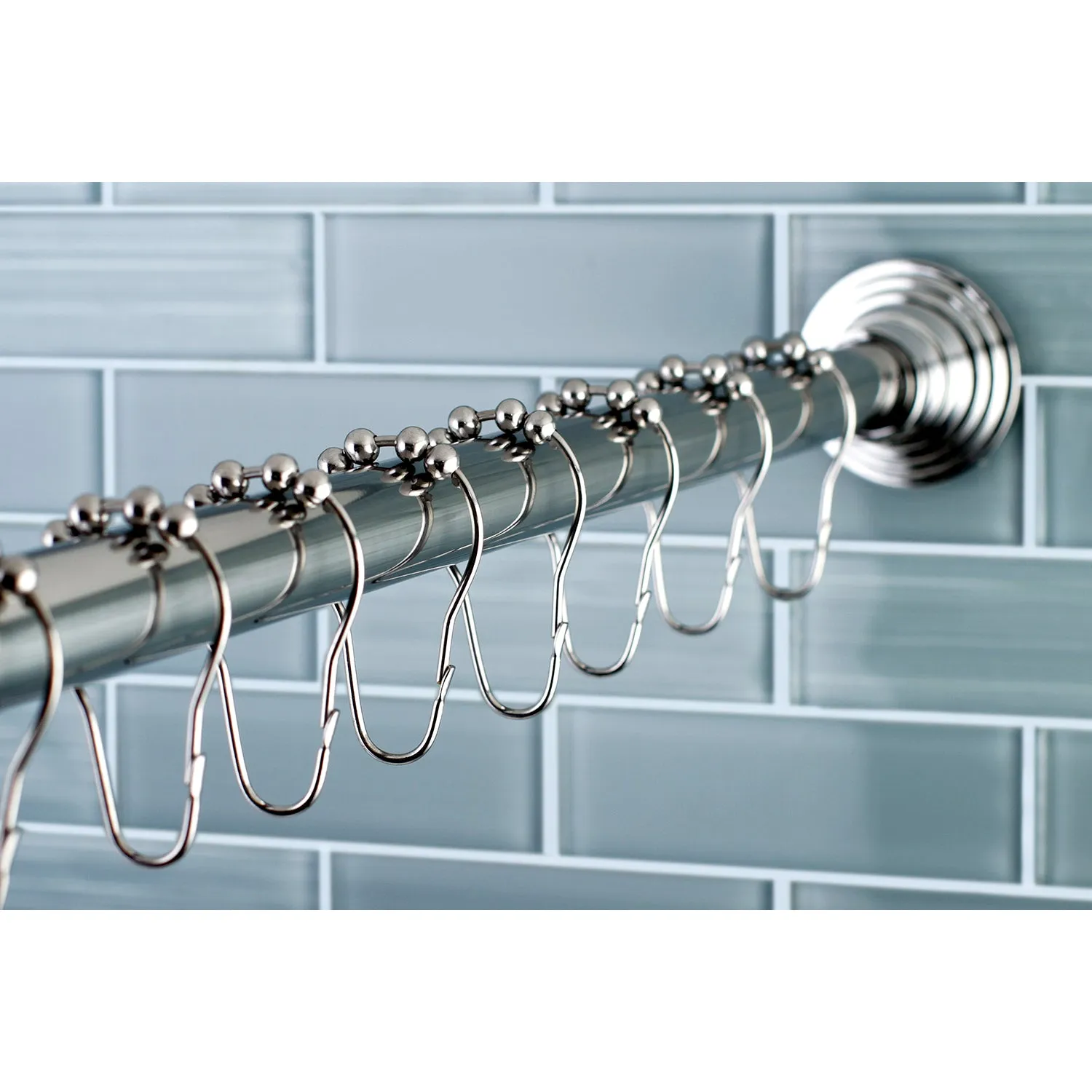 Kingston Brass Adjustable Shower Rod and Shower Ring Set