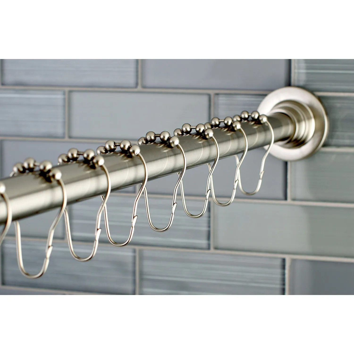 Kingston Brass Adjustable Shower Rod and Shower Ring Set