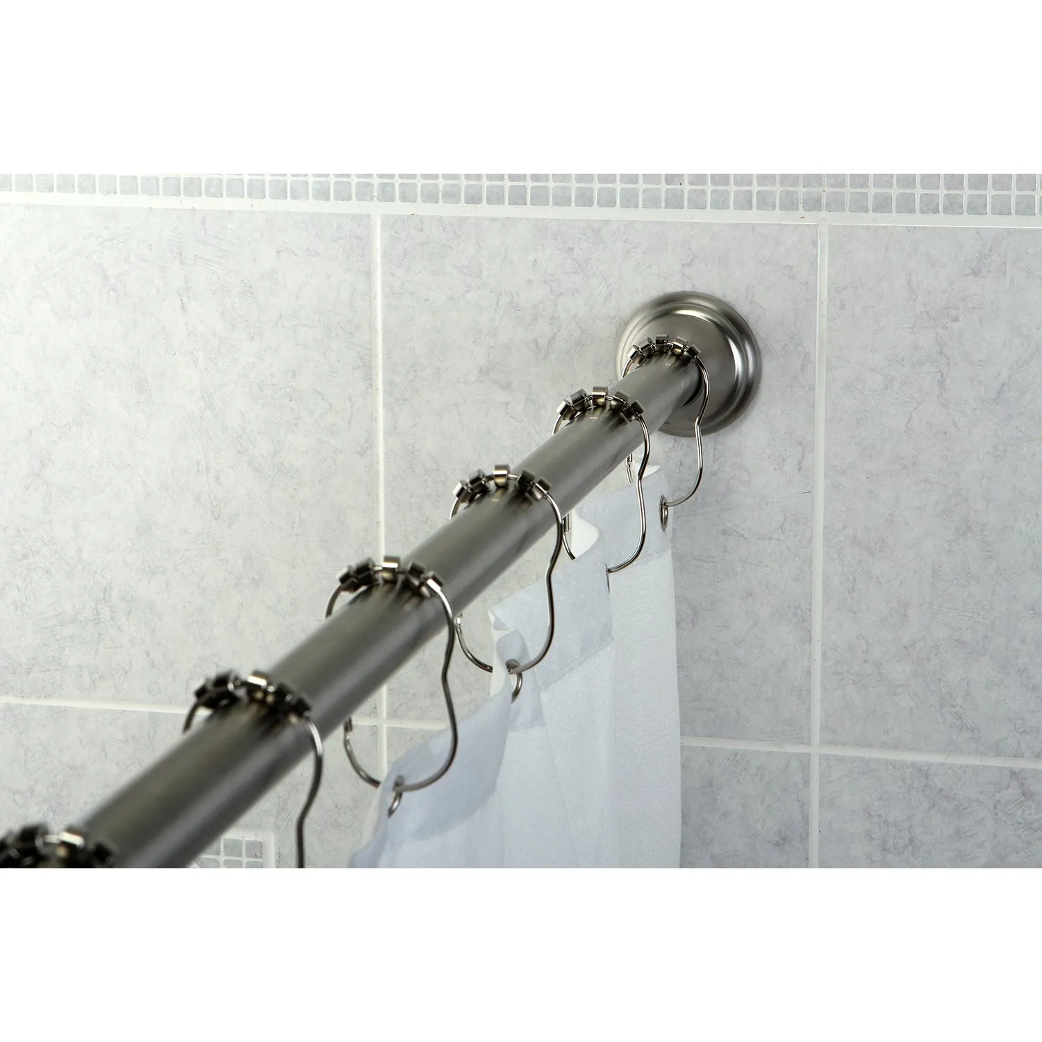 Kingston Brass Americana 72" Tension Shower Rod with Decorative Flange