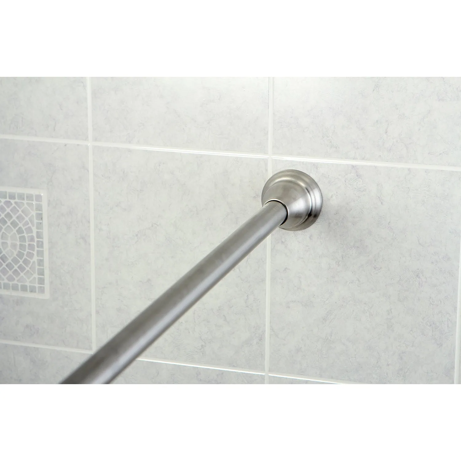 Kingston Brass Americana 72" Tension Shower Rod with Decorative Flange