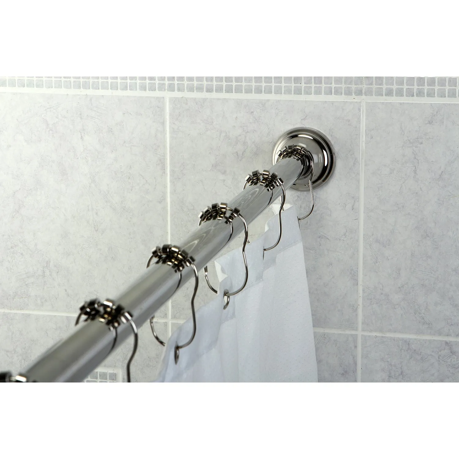 Kingston Brass Americana 72" Tension Shower Rod with Decorative Flange