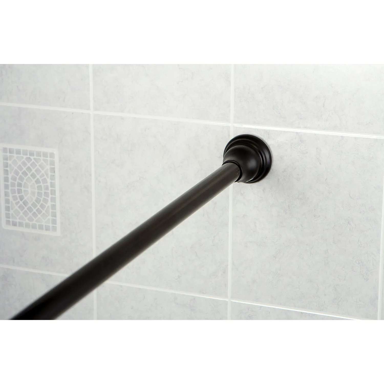 Kingston Brass Americana 72" Tension Shower Rod with Decorative Flange