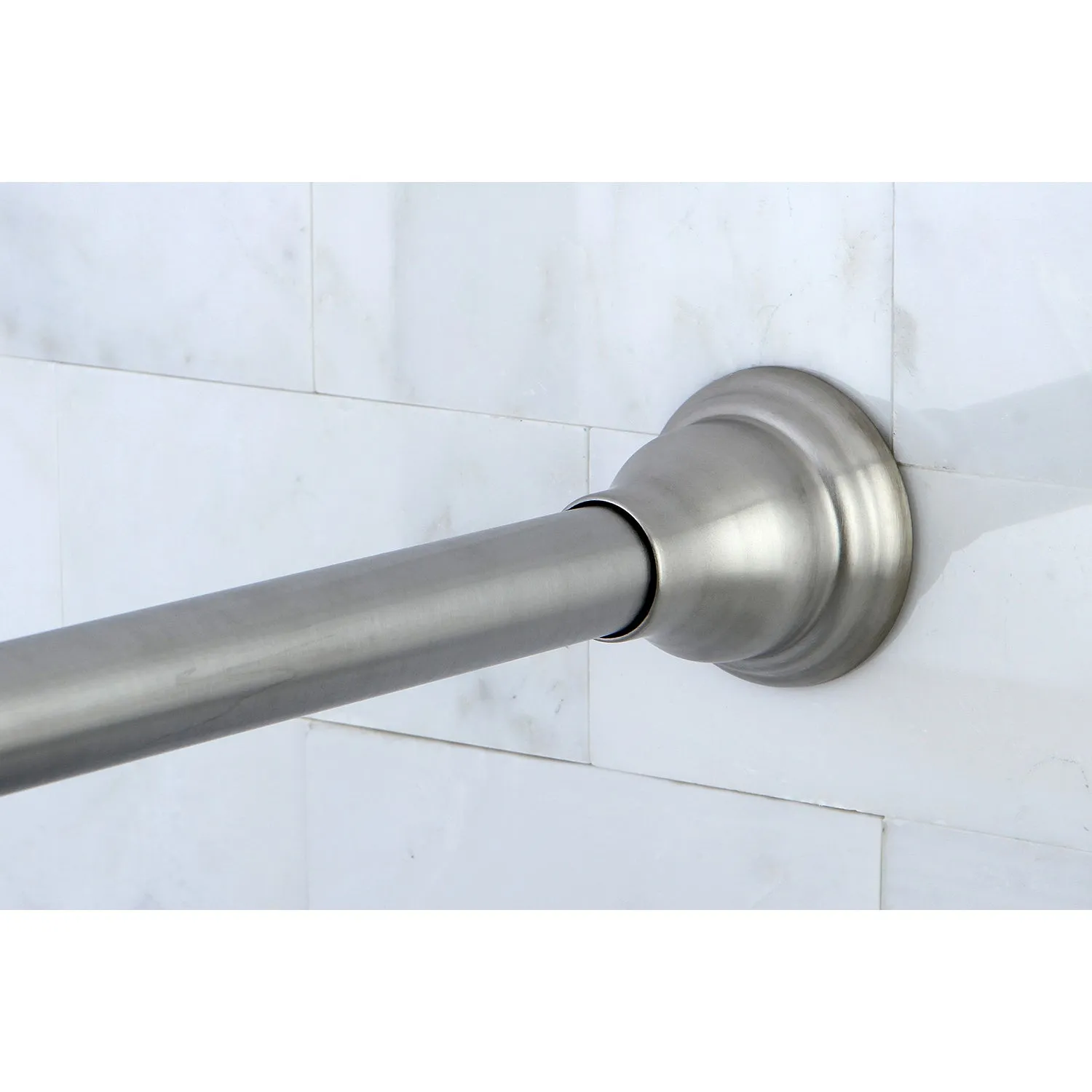 Kingston Brass Americana 72" Tension Shower Rod with Decorative Flange