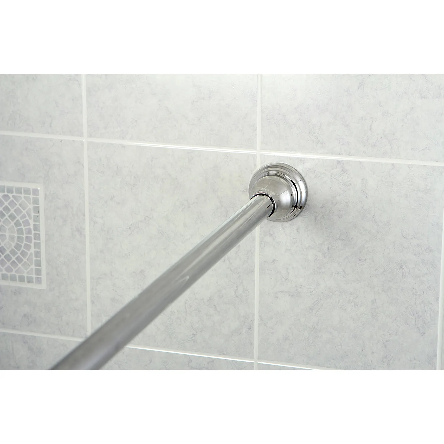 Kingston Brass Americana 72" Tension Shower Rod with Decorative Flange