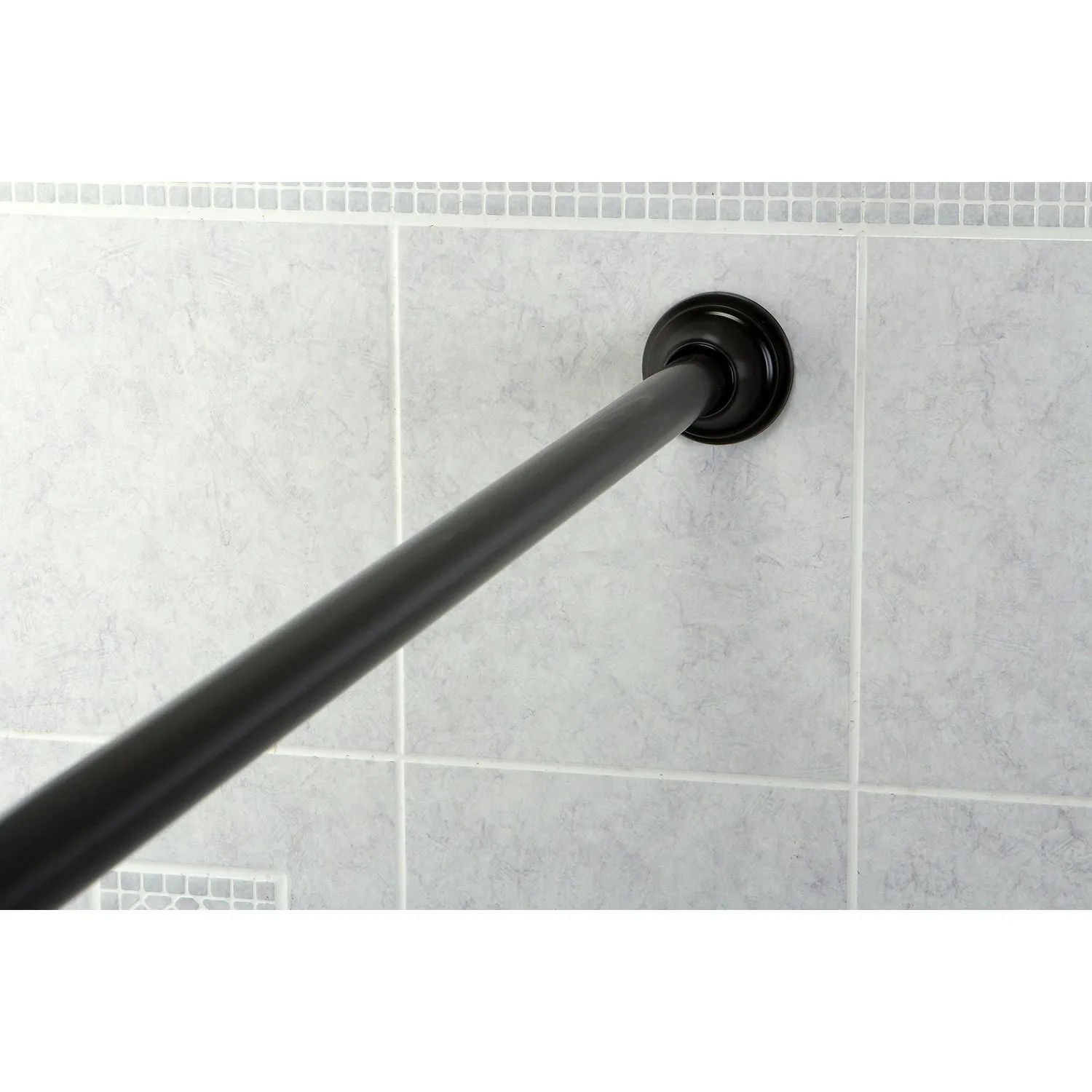 Kingston Brass Americana 72" Tension Shower Rod with Decorative Flange