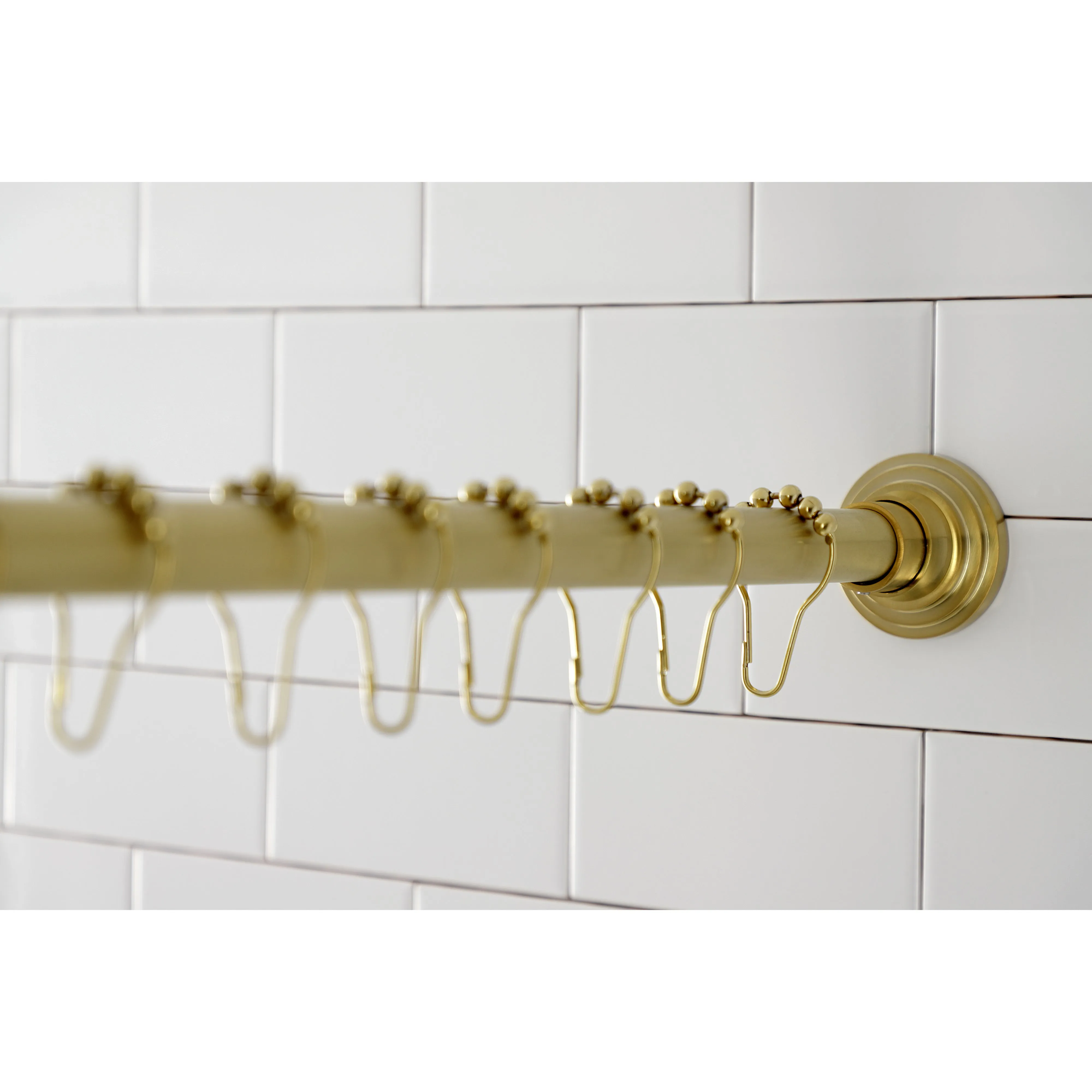 Kingston Brass Edenscape 72-Inch Adjustable Shower Curtain Rod with Rings