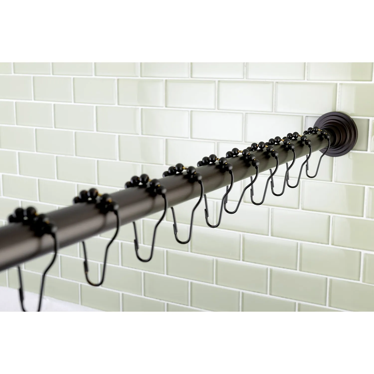 Kingston Brass Edenscape 72-Inch Adjustable Shower Curtain Rod with Rings