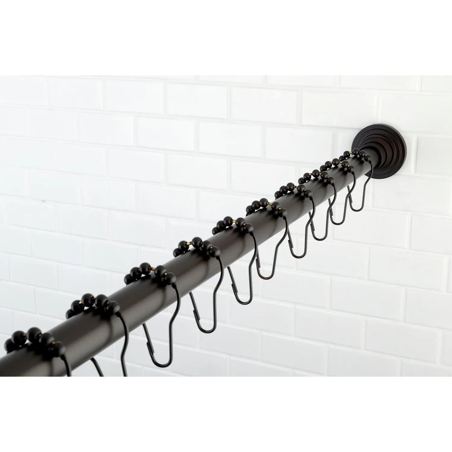 Kingston Brass Edenscape 72-Inch Adjustable Shower Curtain Rod with Rings