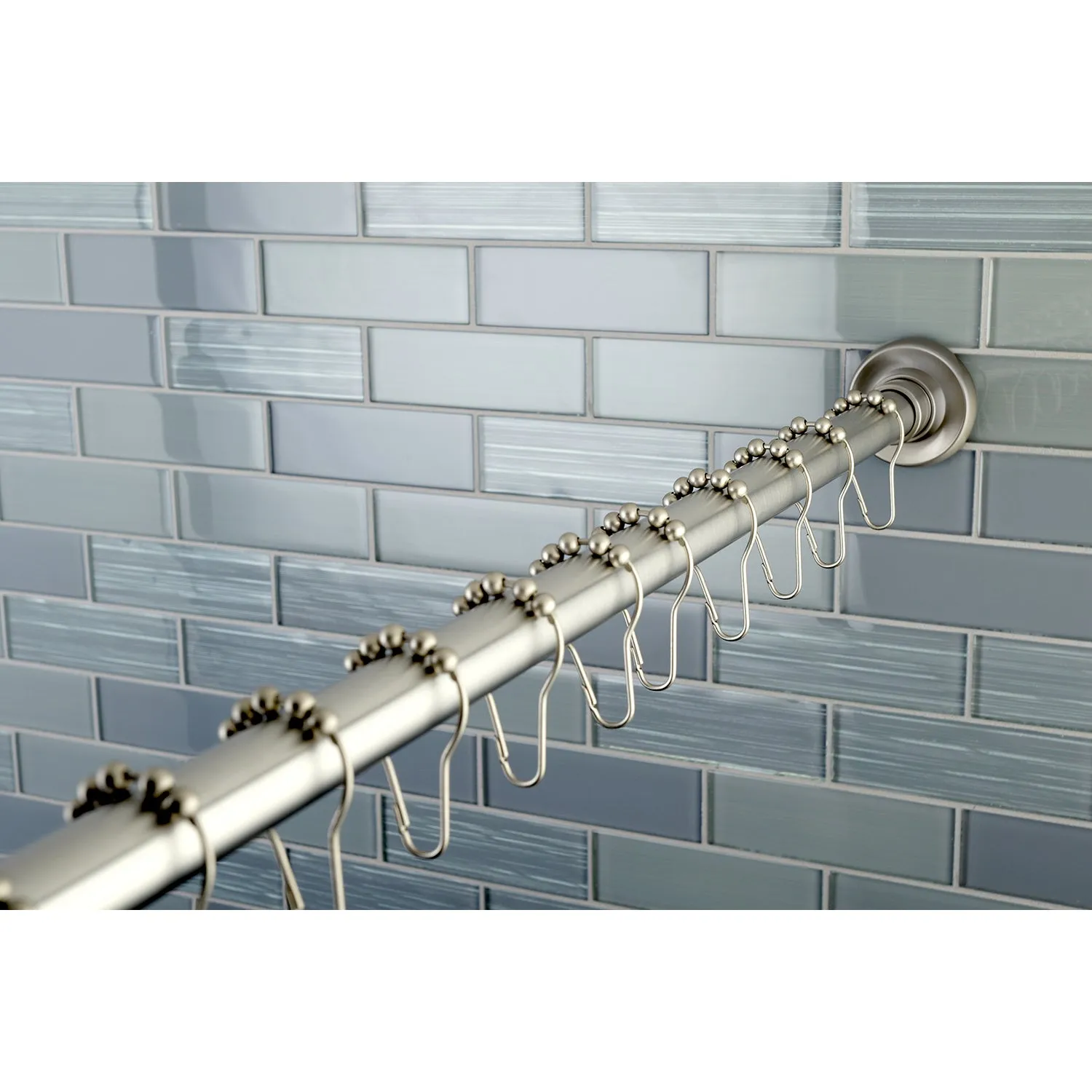 Kingston Brass Edenscape 72-Inch Adjustable Stainless Steel Shower Curtain Rod with Rings