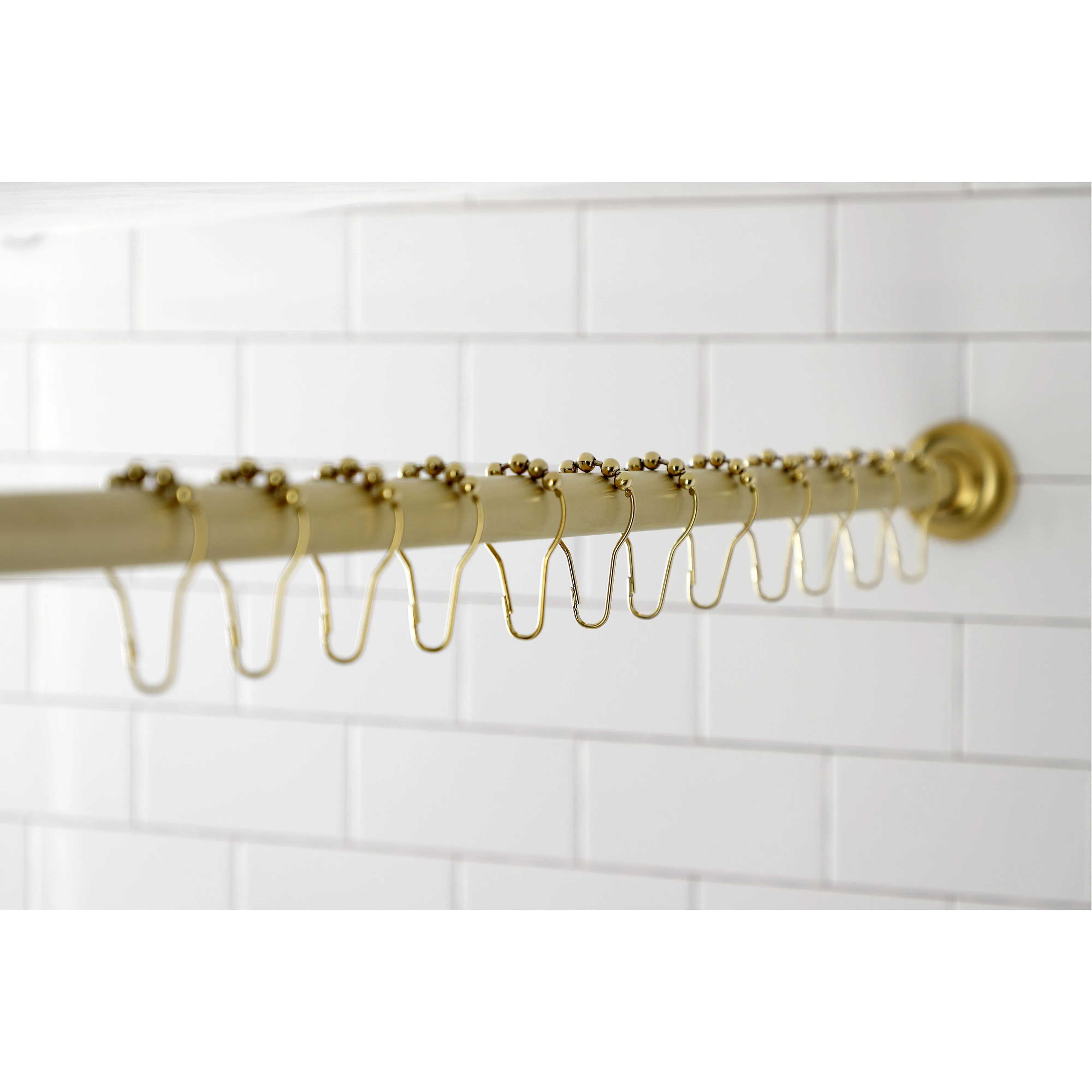 Kingston Brass Edenscape 72-Inch Adjustable Stainless Steel Shower Curtain Rod with Rings