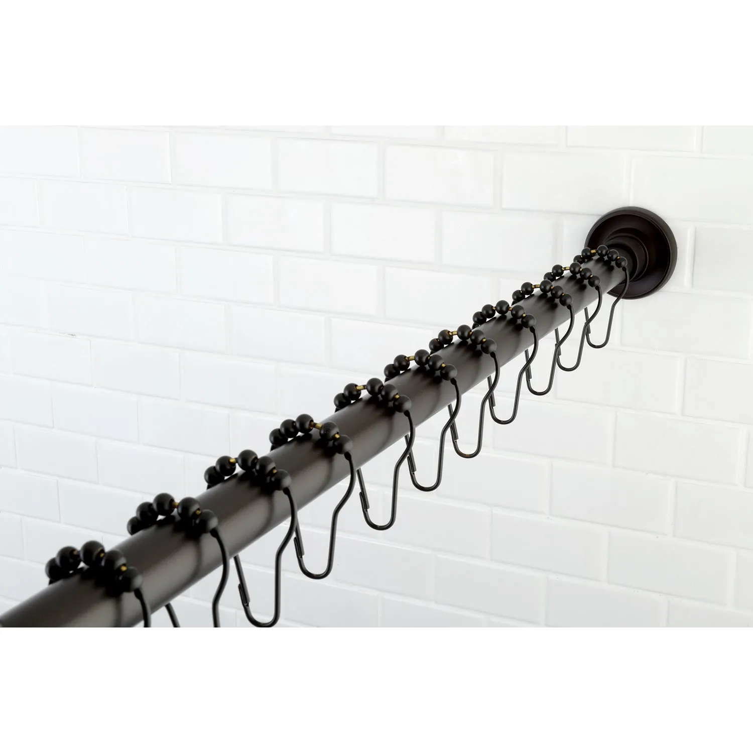 Kingston Brass Edenscape 72-Inch Adjustable Stainless Steel Shower Curtain Rod with Rings