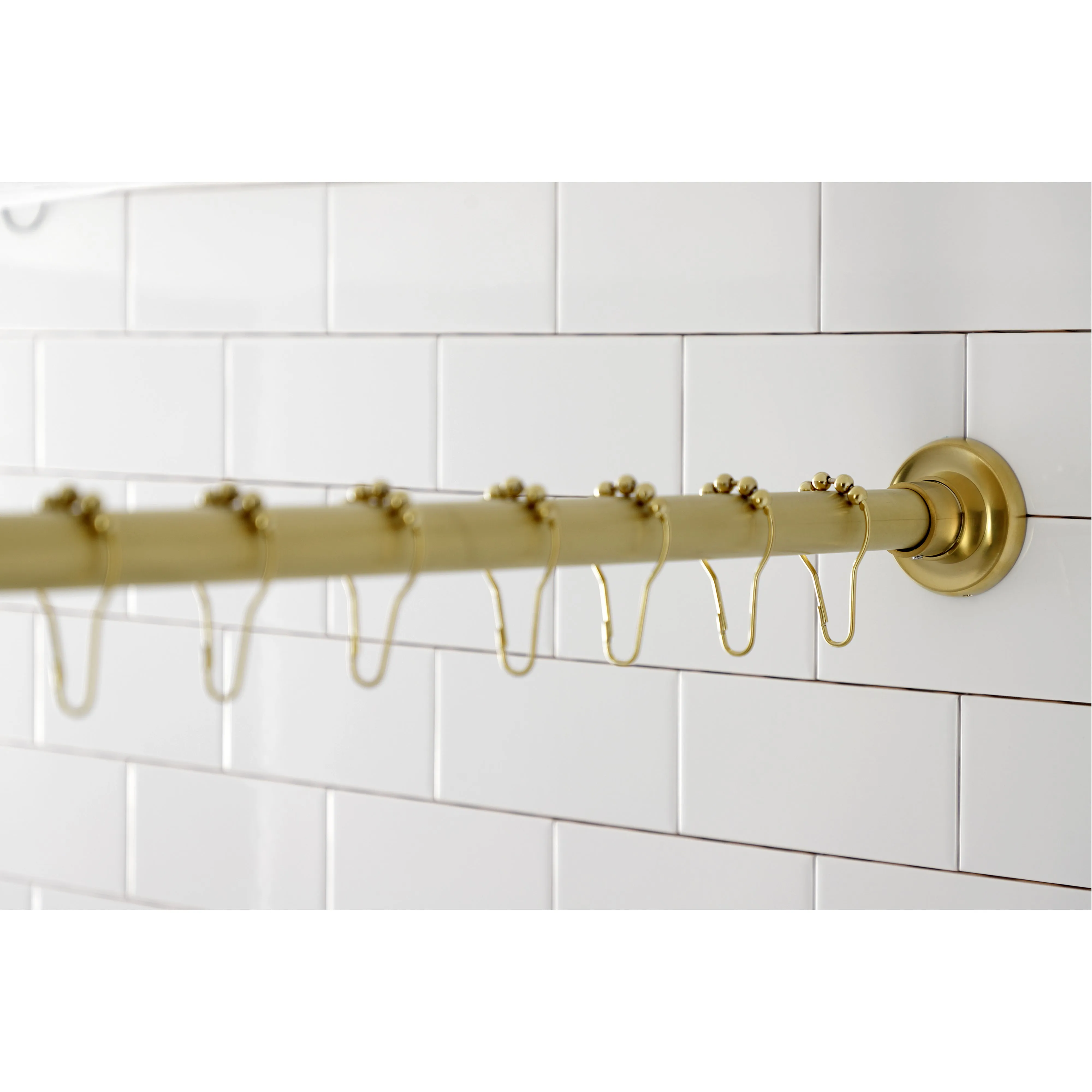 Kingston Brass Edenscape 72-Inch Adjustable Stainless Steel Shower Curtain Rod with Rings