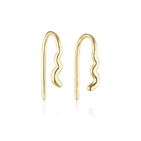 Linda Tahija Wave Hook Earrings, Gold