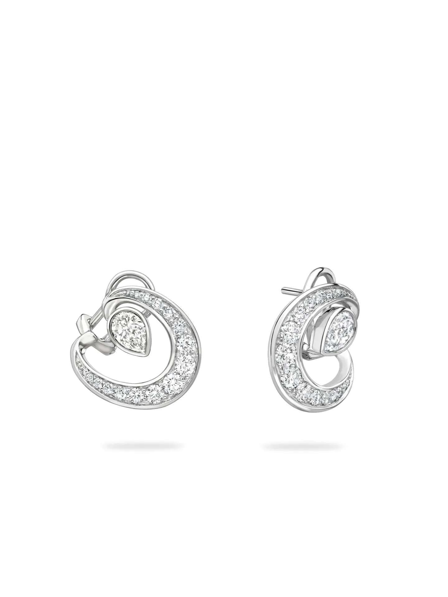 Lucky Platinum Diamond Horseshoe Earrings