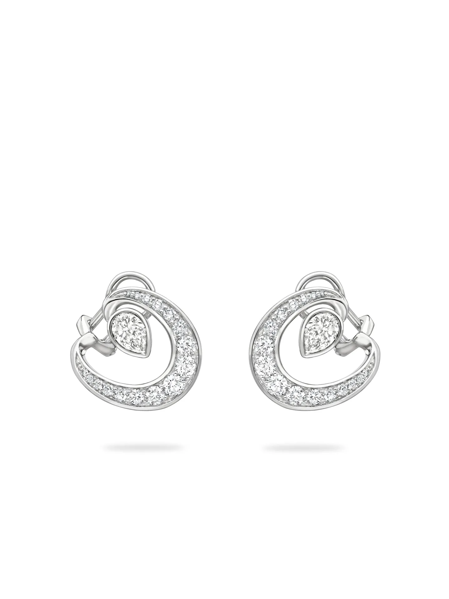 Lucky Platinum Diamond Horseshoe Earrings