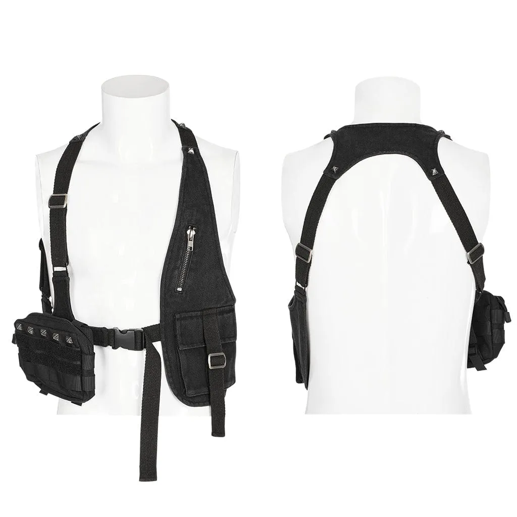 Men's Punk Big-Pocket Buckle Harness