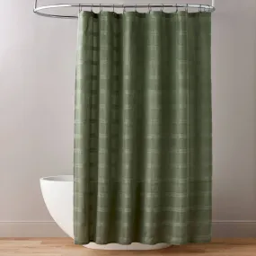 New - Washed Square Shower Curtain Green - Hearth & Hand with Magnolia