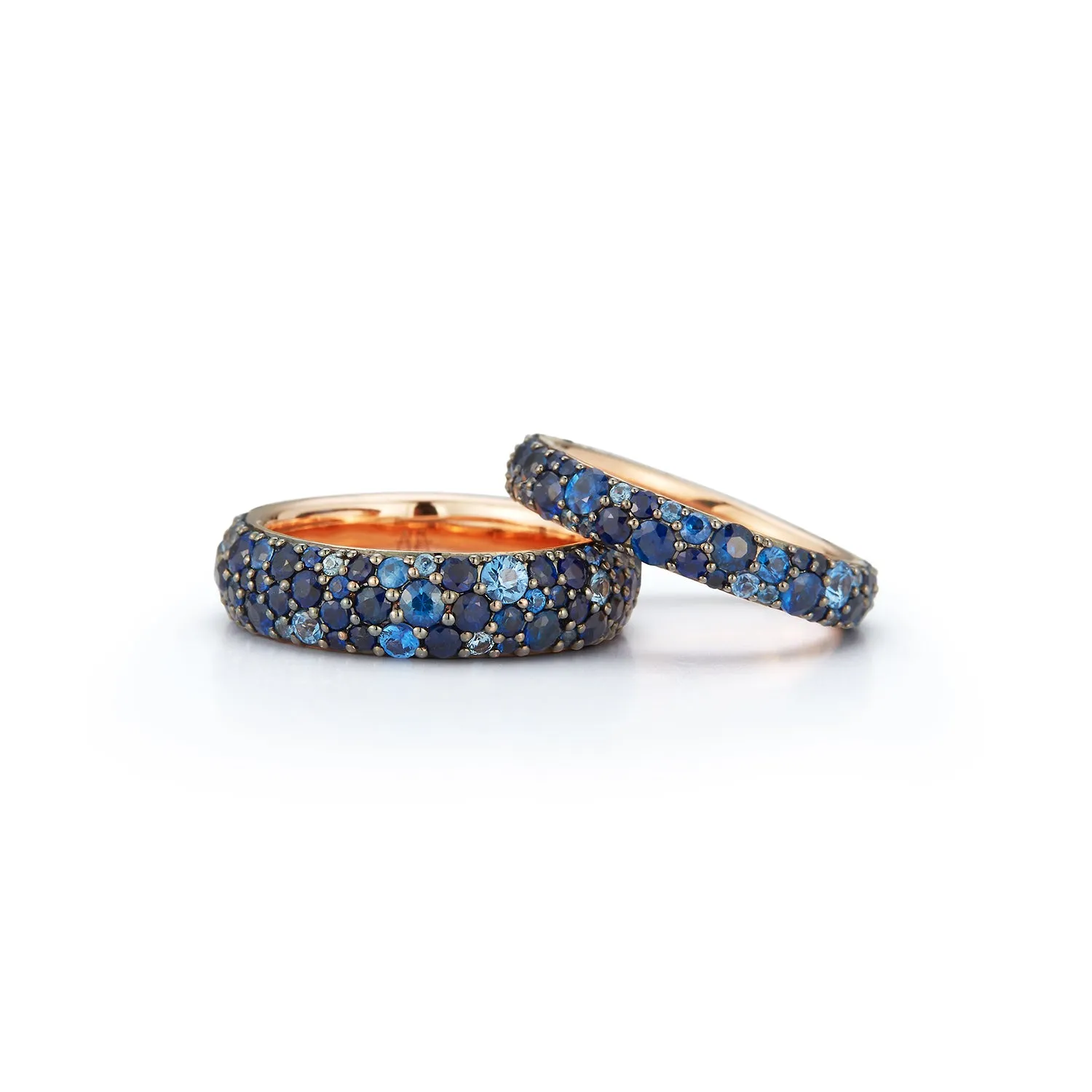 OC X WF 18K GOLD AND BLUE SAPPHIRE BAND RING