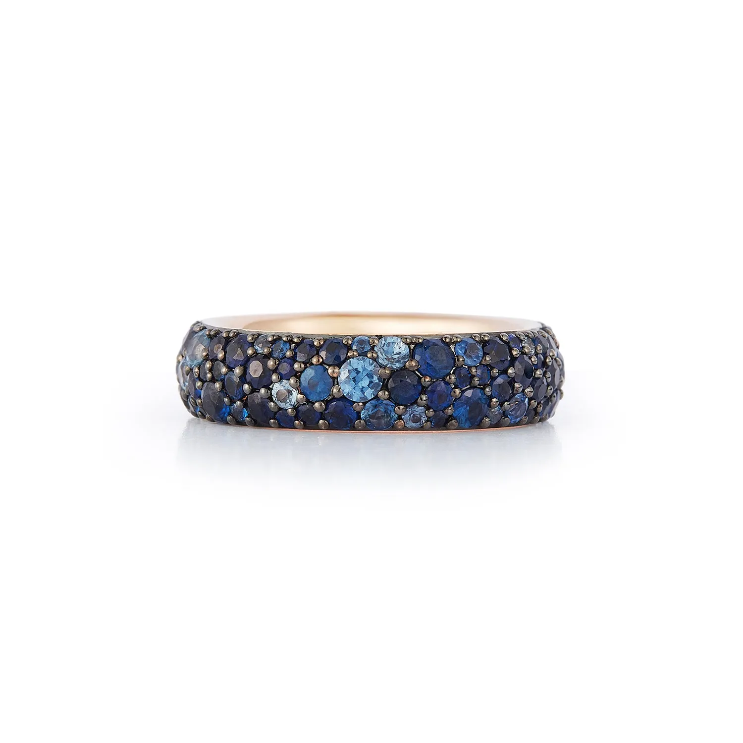 OC X WF 18K GOLD AND BLUE SAPPHIRE BAND RING