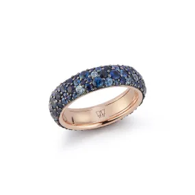 OC X WF 18K GOLD AND BLUE SAPPHIRE BAND RING