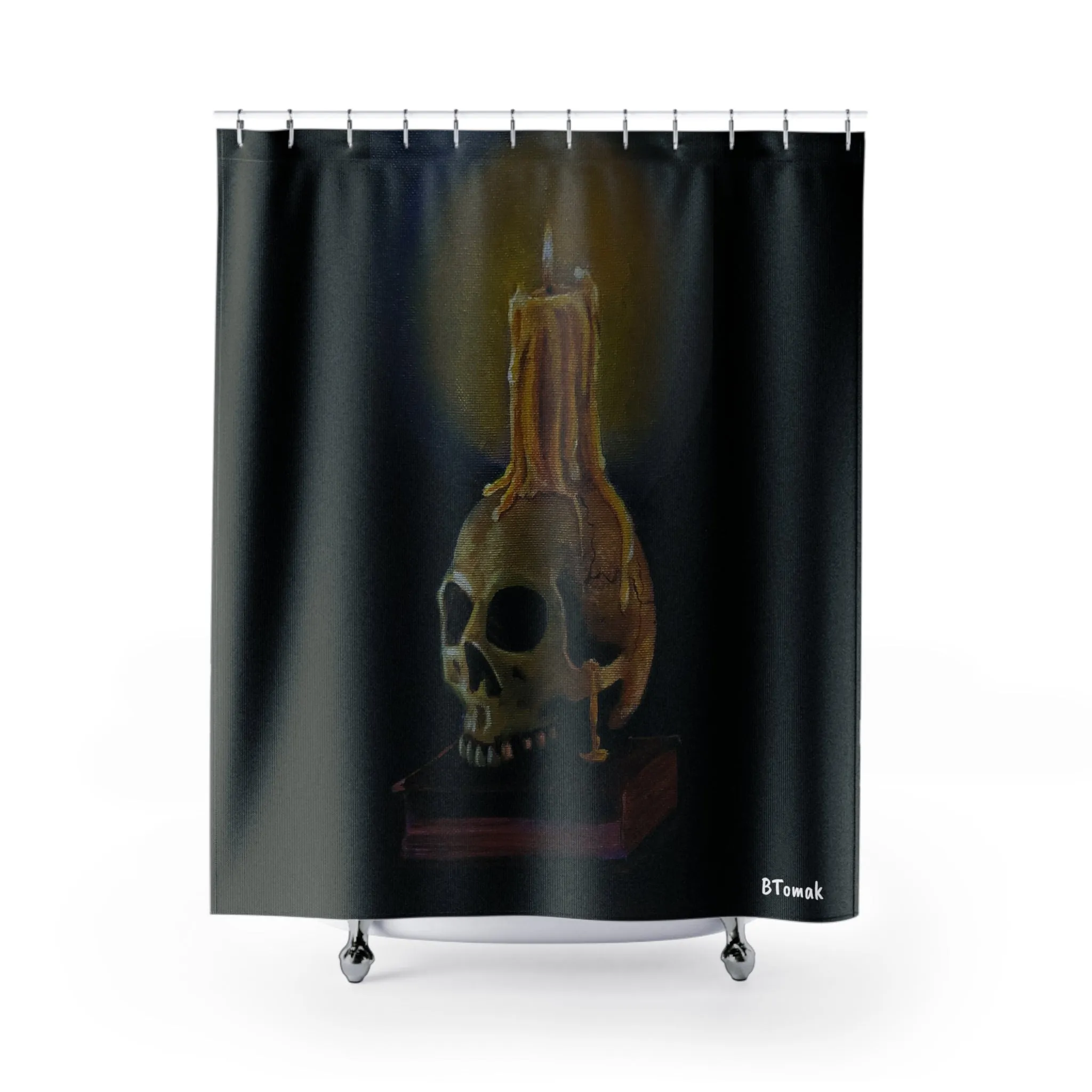 Skull and Candle Shower Curtain