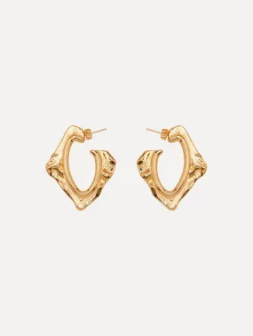 Small Abstract O Hoop Earrings