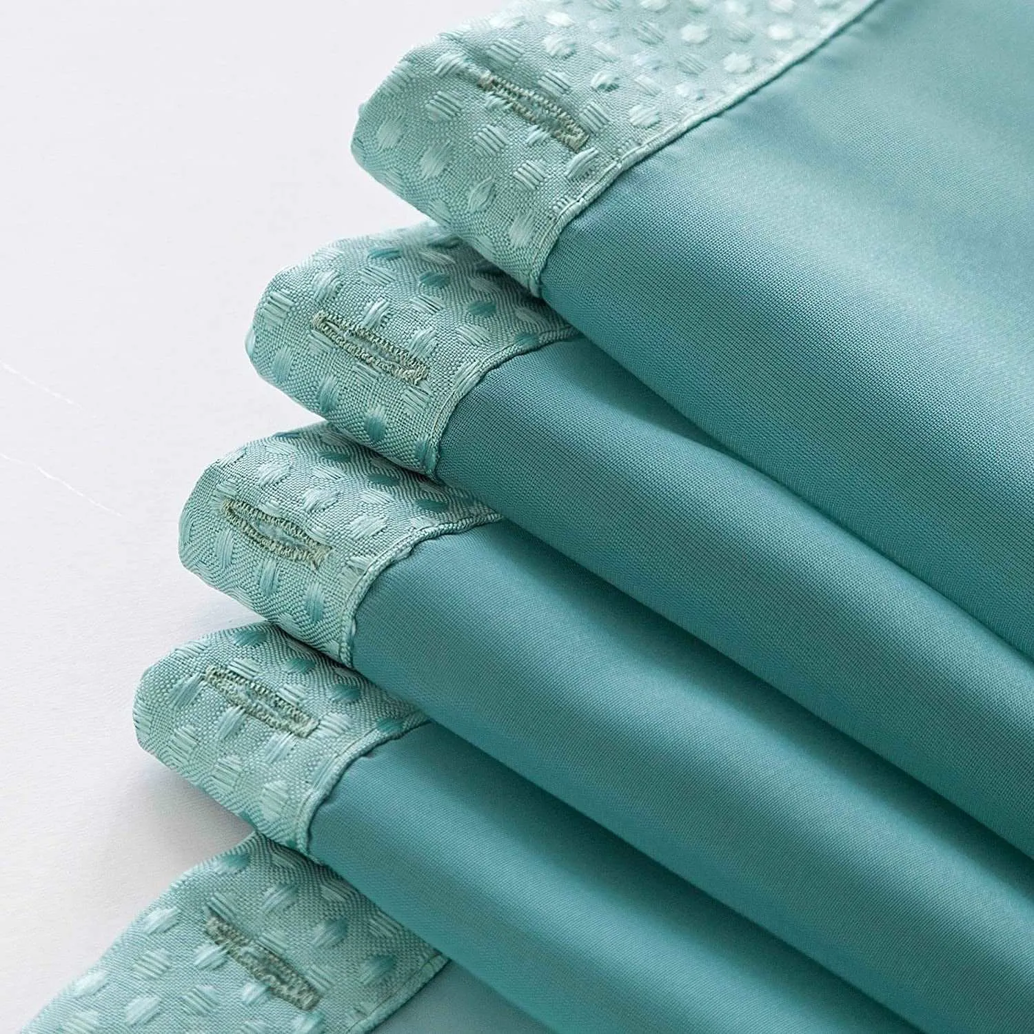 Teal Sheer And Grid Shower Curtain And Liner Set