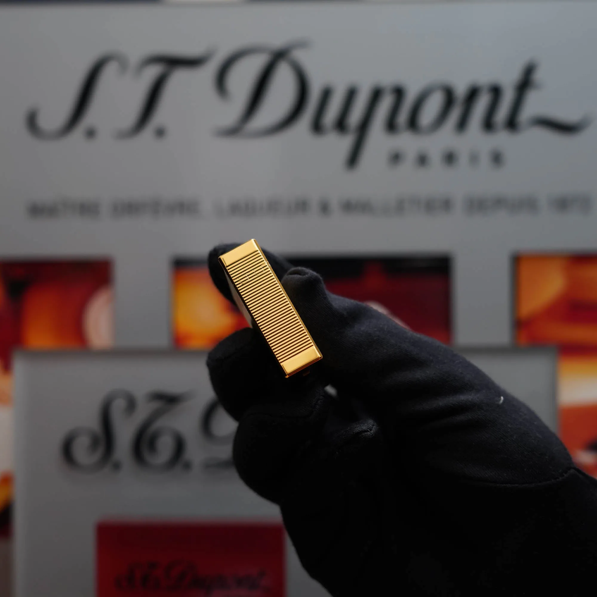 Vintage 1980 St Dupont Heavy 24k Gold Finish Ligne 1 Lighter