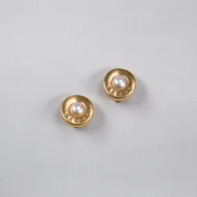 Vintage Celine Clip-on Earrings with Pearls