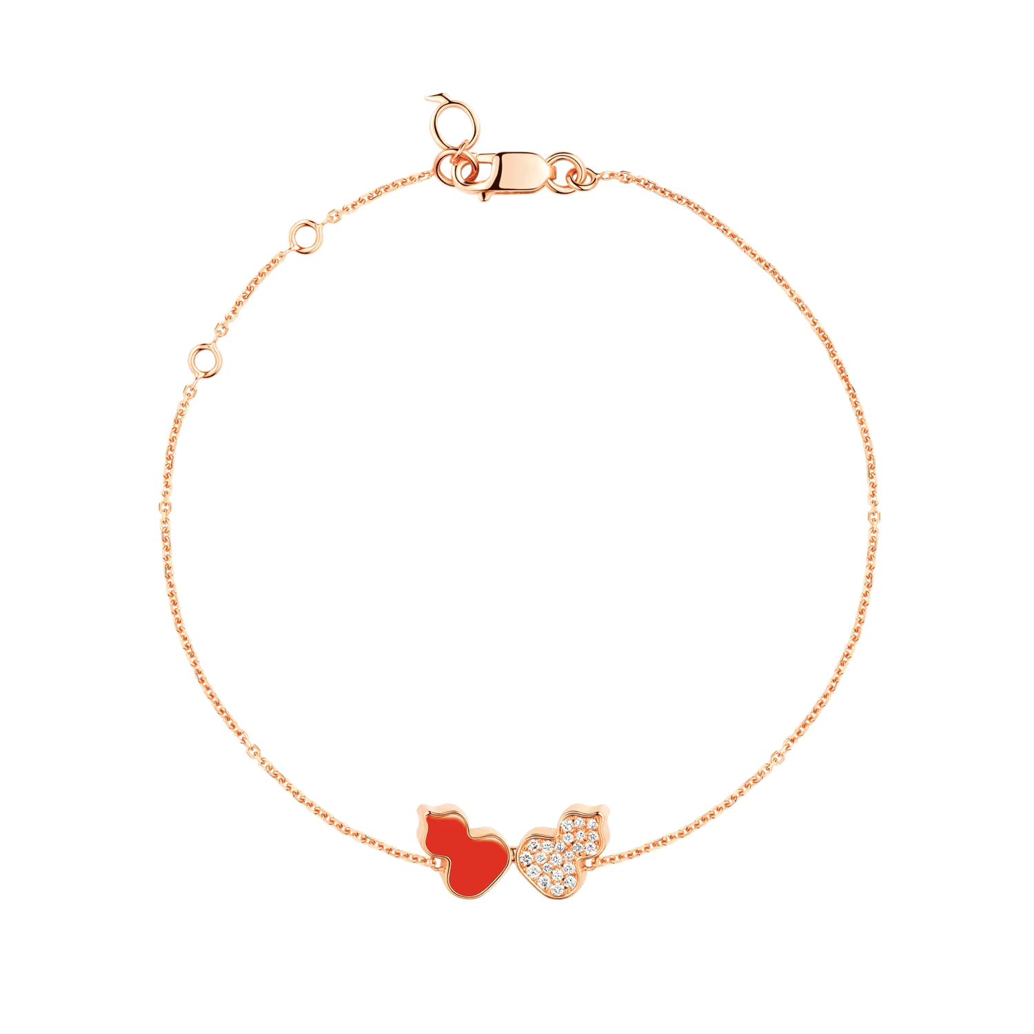 Wulu bracelet in 18K rose gold with diamonds and HyCeram®