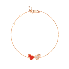 Wulu bracelet in 18K rose gold with diamonds and HyCeram®